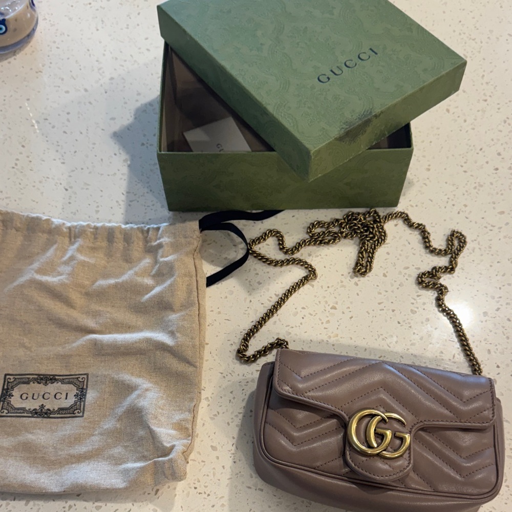 Gucci GG Marmont Matelesse Leather Super Mini Bag - Like New